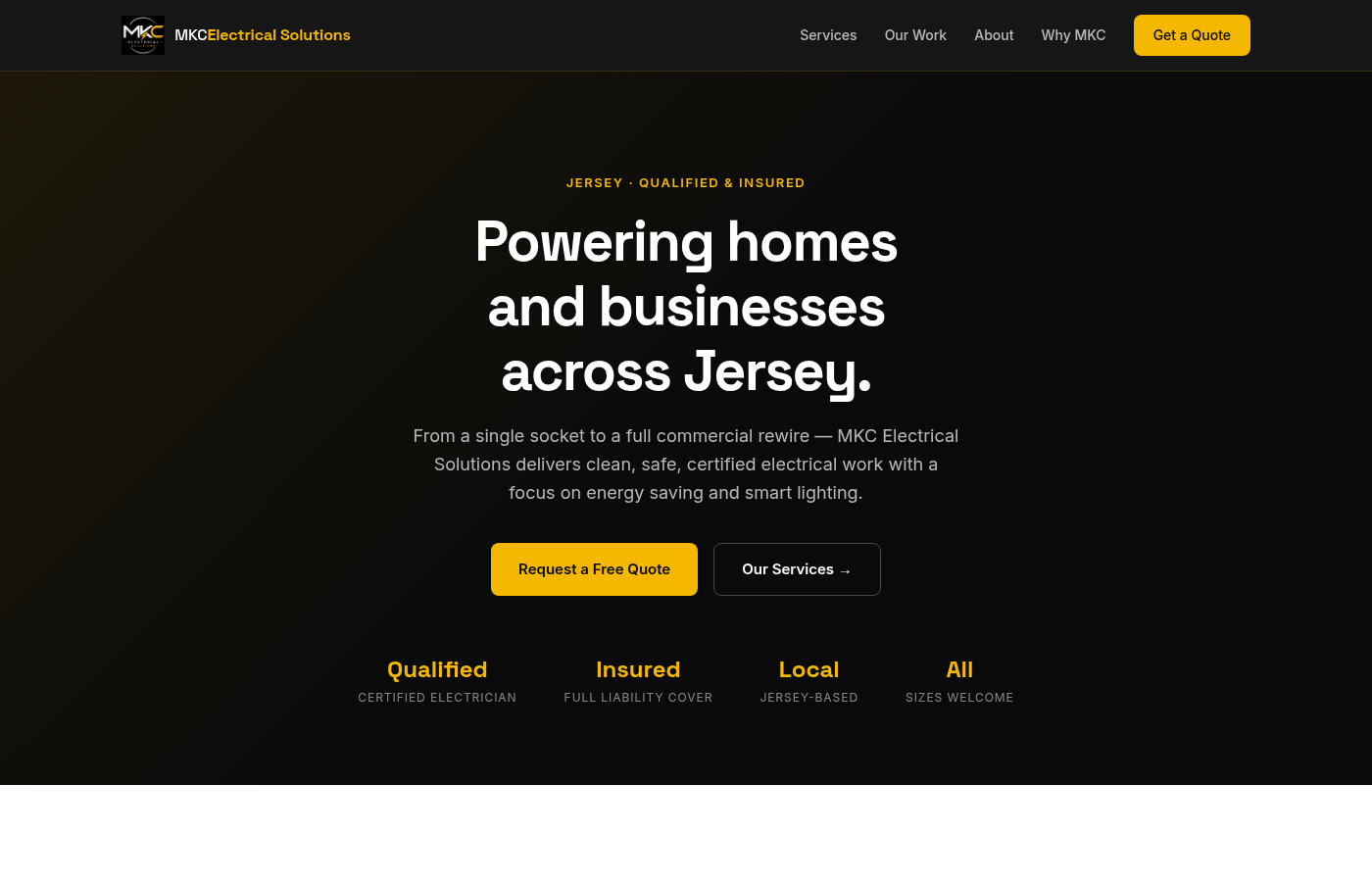 MKC Electrical Solutions website